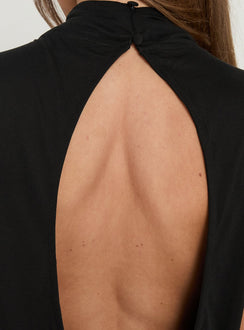 Adisonn rückenfreier Neckholder-Jumpsuits in Schwarz