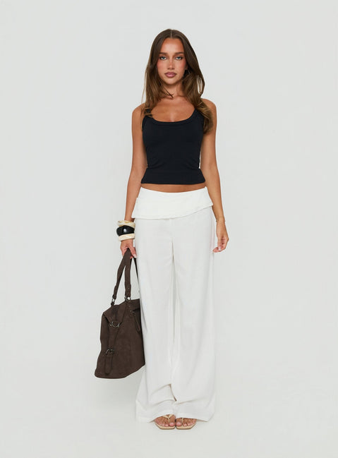 Brea Frill Belted Trousers White