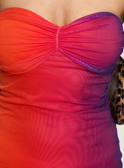 product Princess Polly Rosalina Mini Dress Sunset Ombre Sweetheart Neckline 