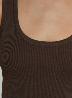 Kyrella Longline Vest Top Chocolate