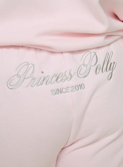 product Princess Polly Princess Polly Track Pants Script Baby Pink / Grey Curve 