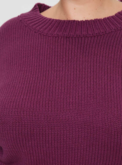 product Princess Polly Harmony Knit Sweater Burgundy Curve regular 
