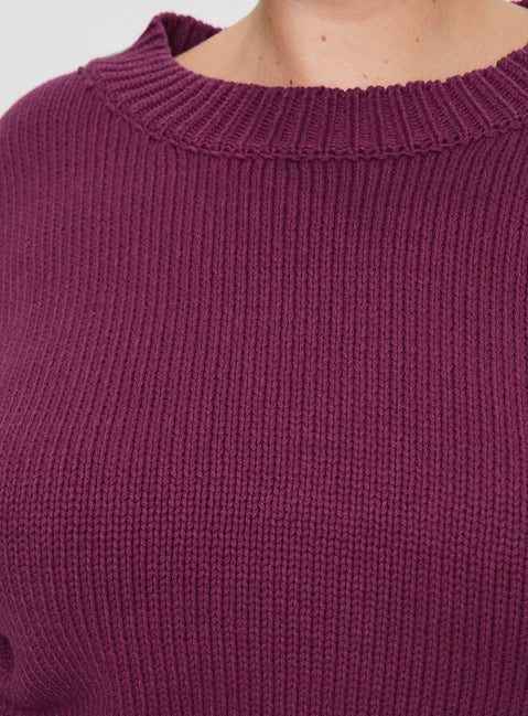 product Princess Polly Harmony Knit Sweater Burgundy Curve regular 
