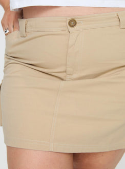 product Princess Polly Lydie Cargo Mini Skirt Beige Curve Mini Skirts 