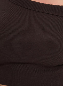 product Princess Polly Sina Off The Shoulder Top Chocolate Curve Cropped 