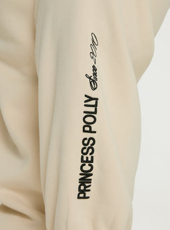 product Princess Polly Princess Polly Track Pants Block / Cursive Text Stone Curve High Waisted Pants 
