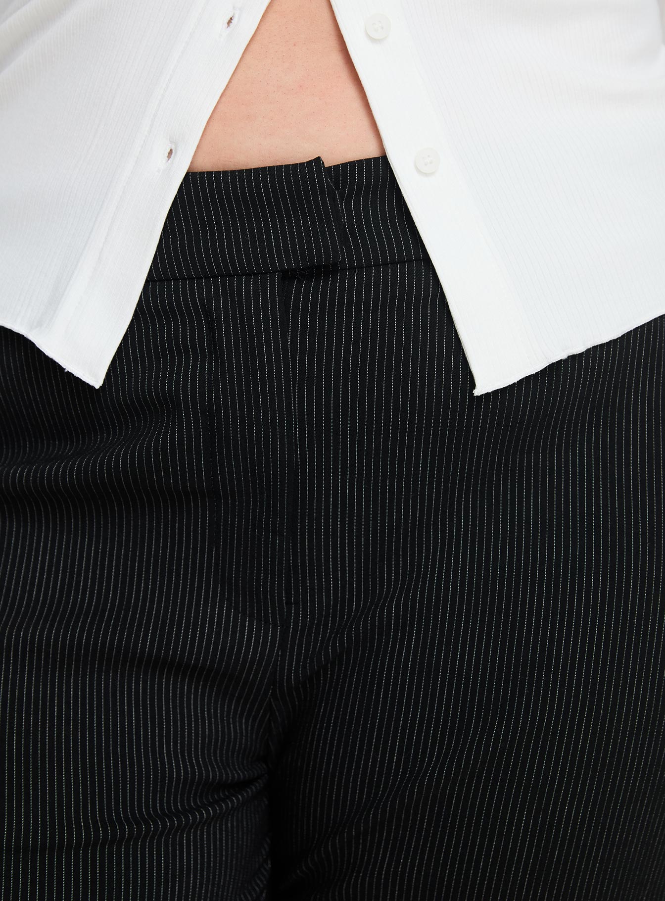 product Princess Polly Jeller Pinstripe Pants Black Curve High Waisted Pants 