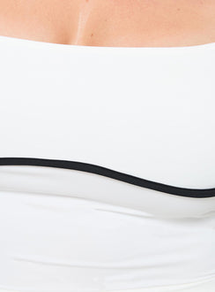 product Princess Polly Maidenwell Contrast Top White Curve Sleeveless Square Neck 