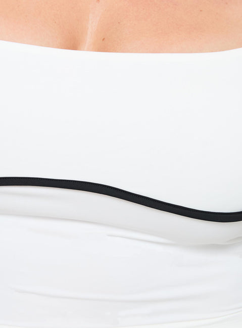 product Princess Polly Maidenwell Contrast Top White Curve Sleeveless Square Neck 