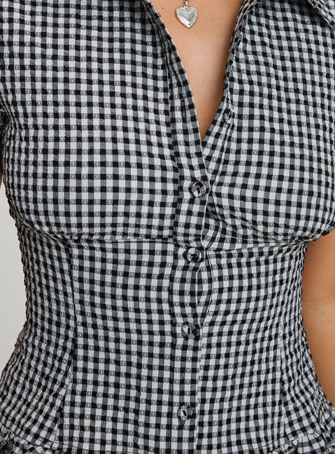 Covey Shirred Puff Sleeve Top Multi Petite