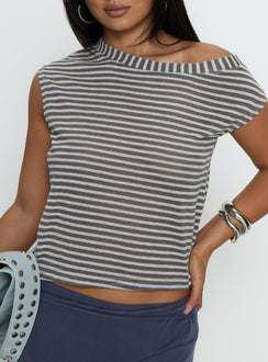 Ashfield Top Grey Stripe