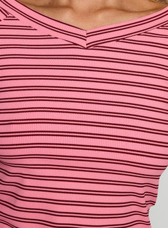 product Princess Polly Both Still Young V Neck Top Red Short Sleeves V-Neck 