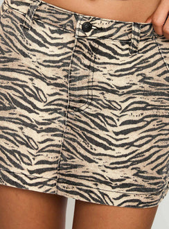 back view of model wearing Princess Polly So Confident Mini Skirt Tiger Mini Skirts 