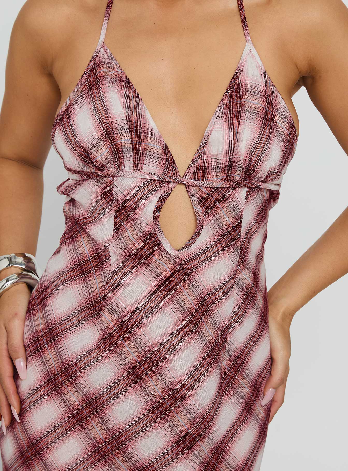 Momentous Backless Halter Maxi Dress Multi