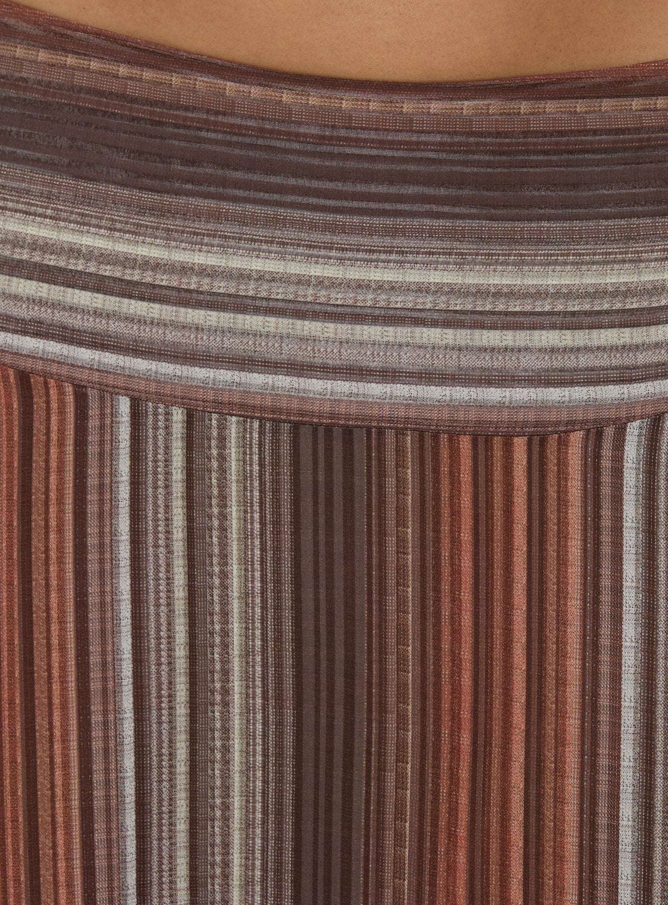 Displaying the Massino Asymmetrical Midi Skirt Multi Stripe womens-skirts featuring midi length with relaxed fit Princess Polly