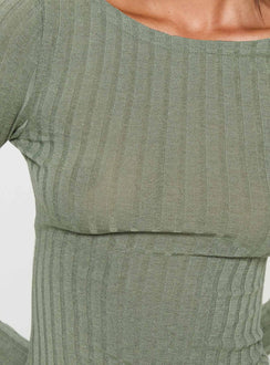 product Princess Polly Sink In Long Sleeve Top Green Full Sleeves Boat Neck 