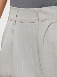 product Princess Polly Seize The Day Shorts Charcoal Pinstripe High Waisted Shorts 