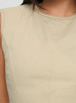 product Princess Polly Countryside Top Ecru Sleeveless Crew Neck 