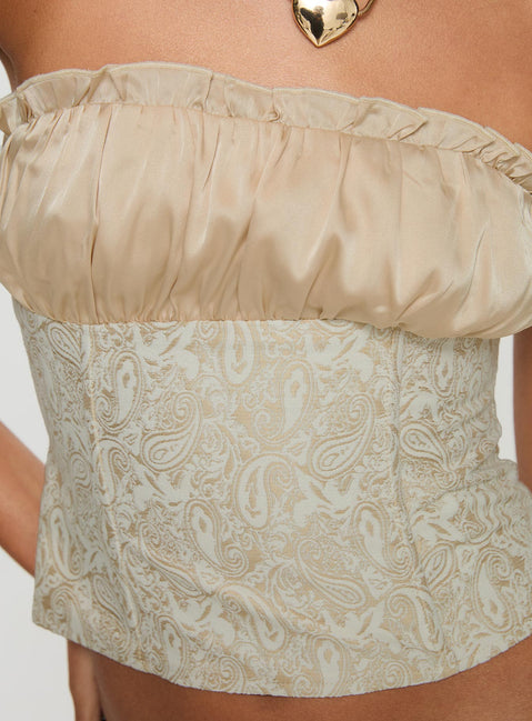 product Princess Polly Fire For You Strapless Top Gold Sleeveless straight 