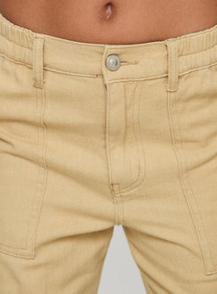 product Princess Polly Nickei Utility Cargo Pants Beige Mid Rise 