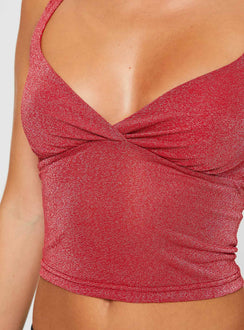 product Princess Polly Sleeveless Square Neck  Wandella Tank Red Glitter