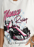 Monaco Racing 99 Oversized Tee White