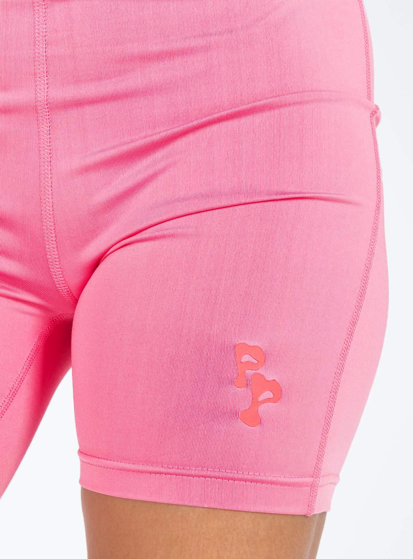 Princess Polly Bike Shorts Squiggle Text Pink / Red Princess Polly mid-rise 
