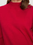 product Princess Polly Oberan Knit Sweater Red 