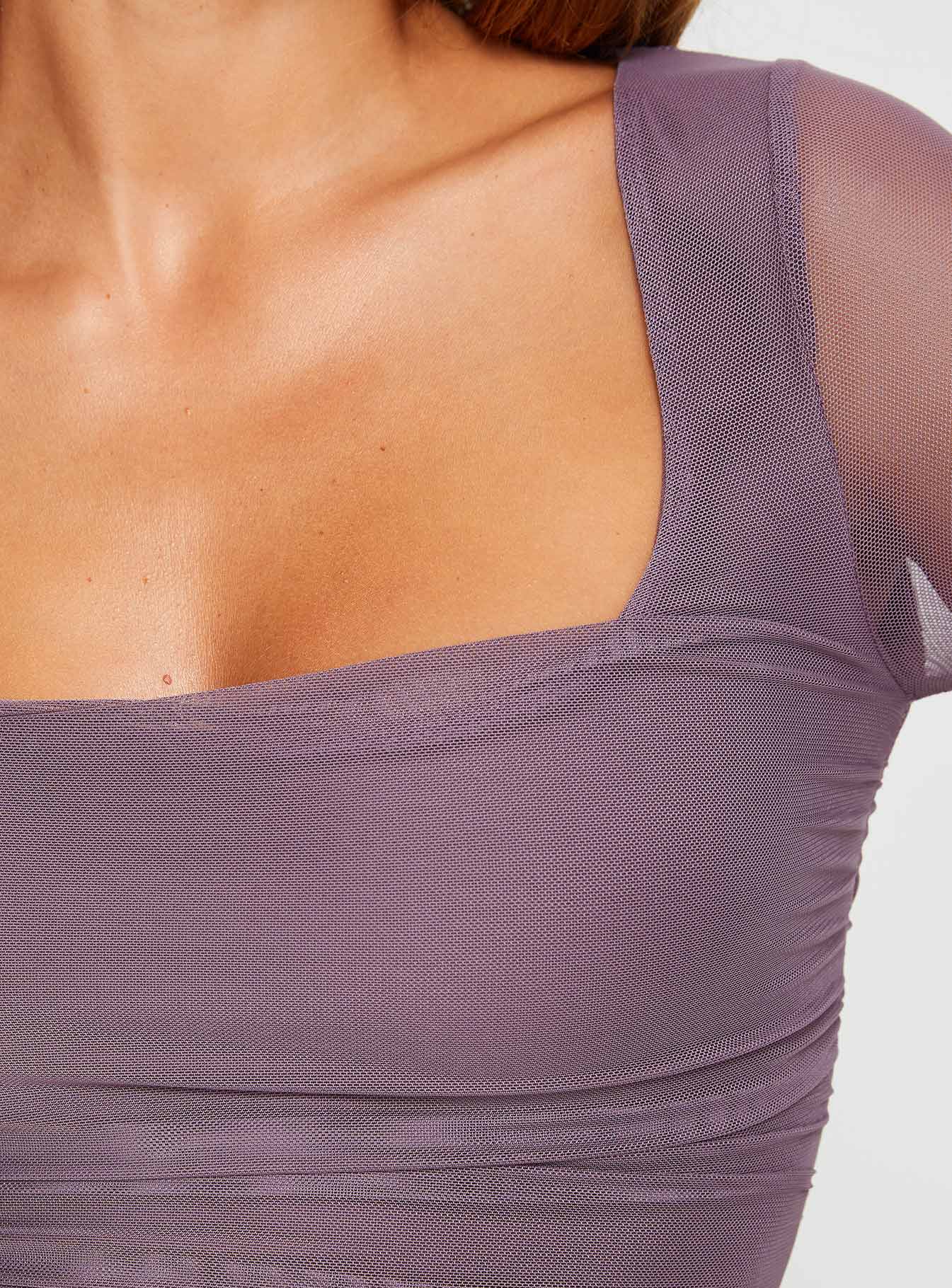 product Princess Polly High Neck  Tolmie Long Sleeve Mini Dress Mauve