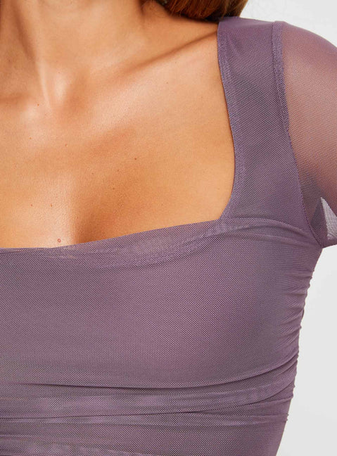 product Princess Polly High Neck  Tolmie Long Sleeve Mini Dress Mauve