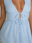 Pokey Maxi Dress Blue Check