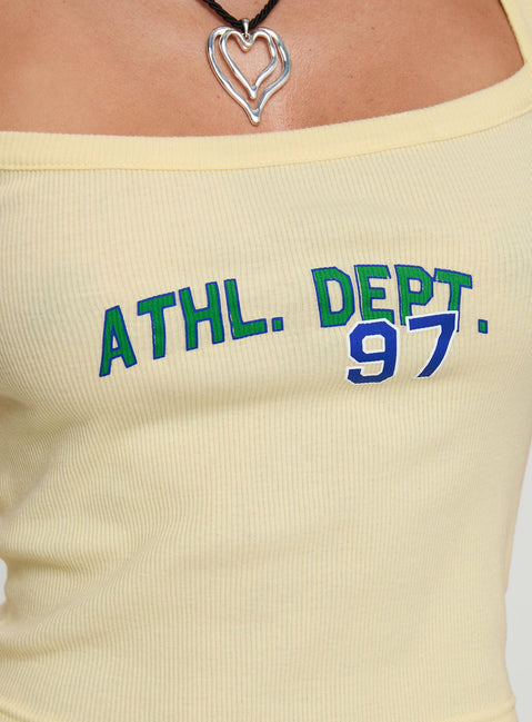 product Princess Polly Dept 97 Top Yellow Sleeveless Square Neck 