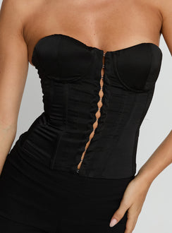 Afelia Strapless Corset Top Black