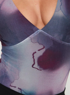 back view of model wearing Princess Polly Apatow Bodysuit Multi Sleeveless 