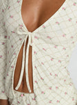 Captivation Tie Up Sleep Cardigan Pink Floral