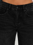 Anelli Low Rise Straight Leg Jeans Washed Black