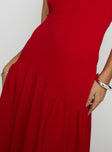 Move Me Strapless Maxi Dress Red