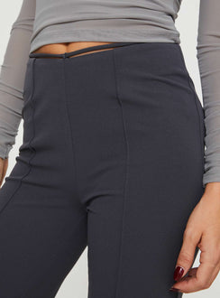 back view of model wearing Princess Polly Gerwig Pants Slate High Waisted Pants 