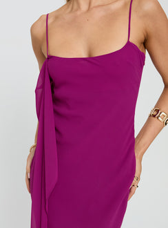 Syrina Cowl Neck Scarf Maxi Dress Berry