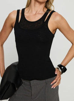 Ceyla Layered Tank Top Black