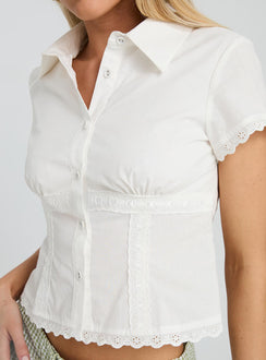 Protect Your Peace Button Up Top White