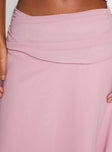 Evanescence Asymmetrical Midi Skirt Pastel Pink