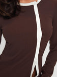 Phaidra Button Up Long Sleeve Top Brown