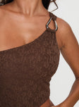 product Princess Polly Toomba One Shoulder Top Brown Sleeveless Asymmetric Neckline 