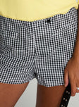 Hot Commodity Micro Shorts Black Gingham