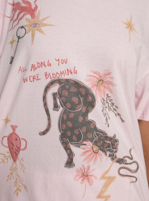 Blooming Love Oversized Graphic Tee Pink