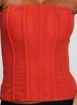 Moneypenny Strapless Top Orange