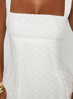 product Princess Polly Xanthus Embroidered Mini Dress White Square Neck 