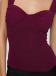 Kyrie Longline Corset Top Purple