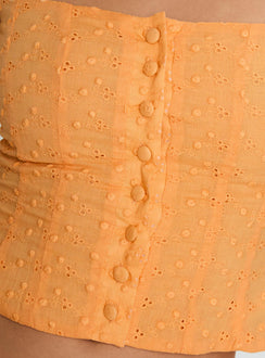 product Princess Polly Lyncher Top Orange Short Sleeves Square Neck 